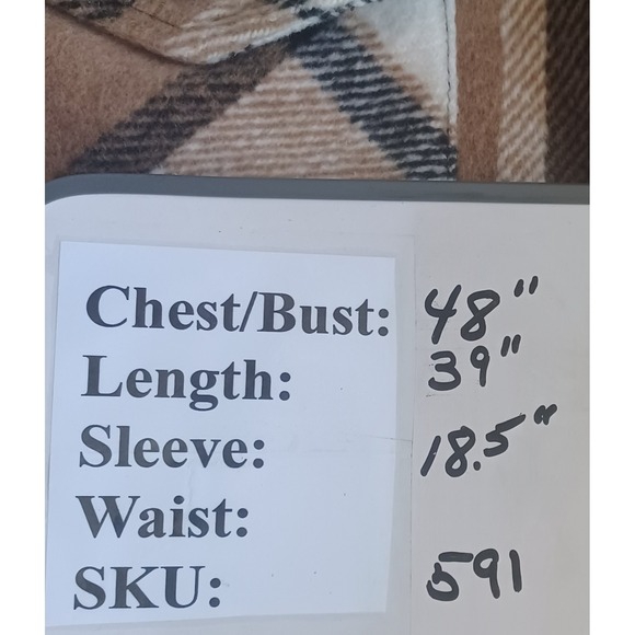 Women's Plaid Button Down Shacket – Size‎ M | Brown Black White Flannel Rustic - Picture 10 of 10
